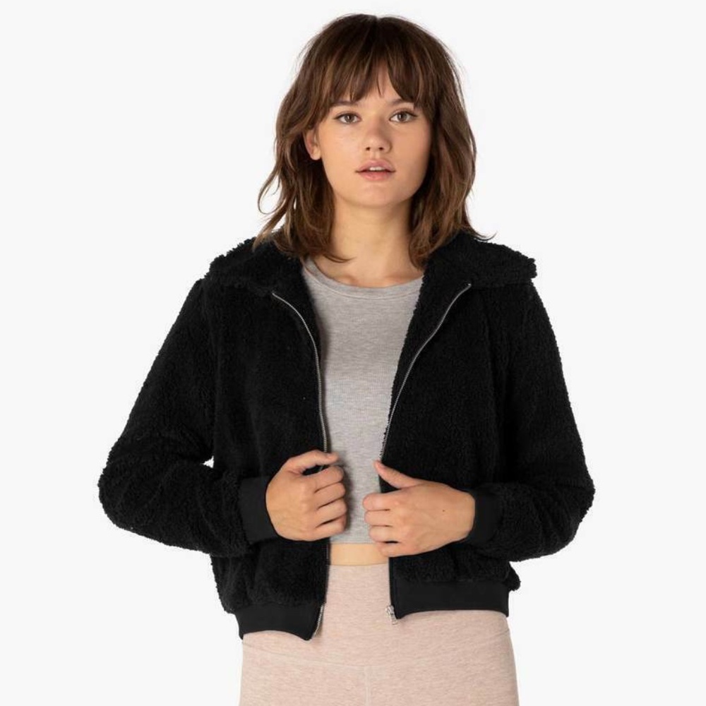 Beyond Yoga All Time Bomber Jacket in Black